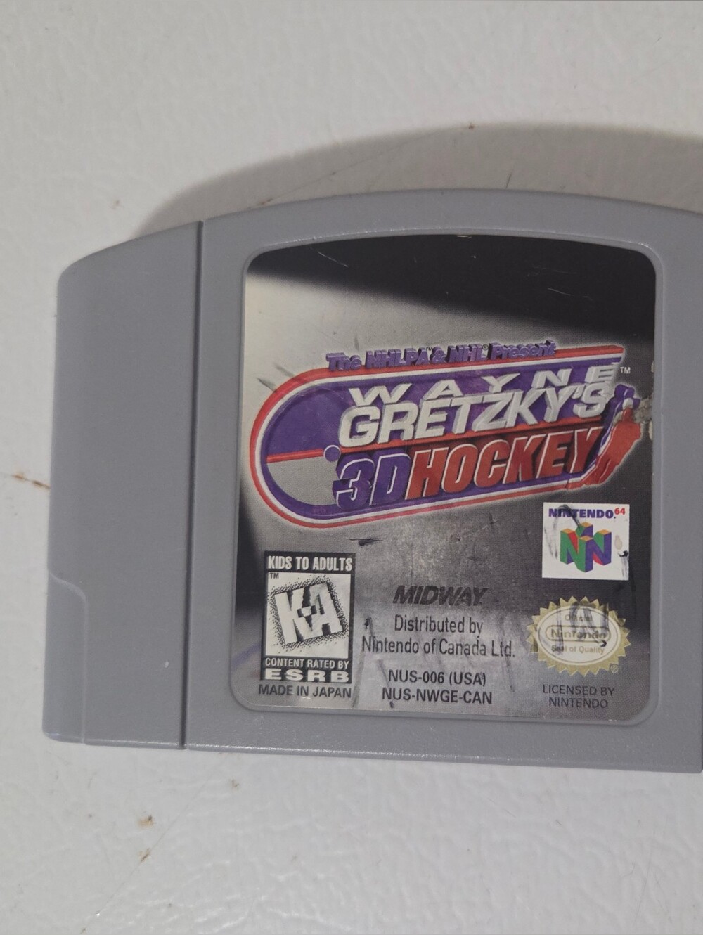 Nintendo 64 Gray Wayne Gretzky's 3D Hockey Game Only